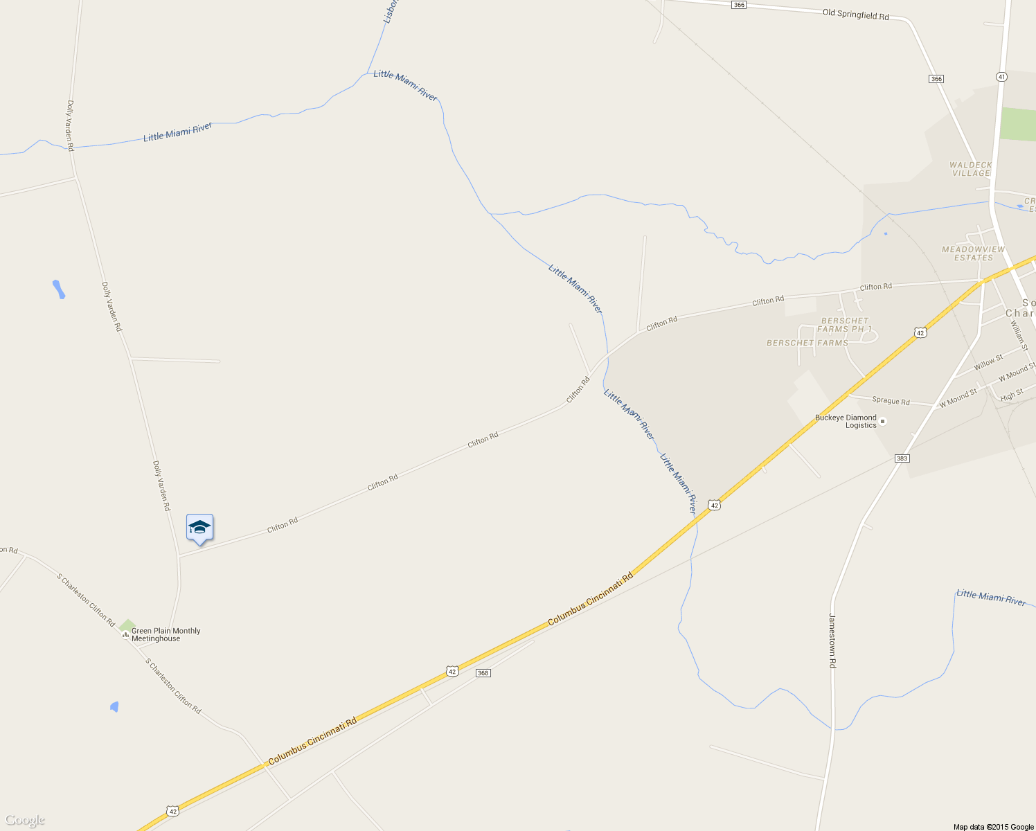 map of restaurants, bars, coffee shops, grocery stores, and more near 7900 Clifton Road in South Charleston