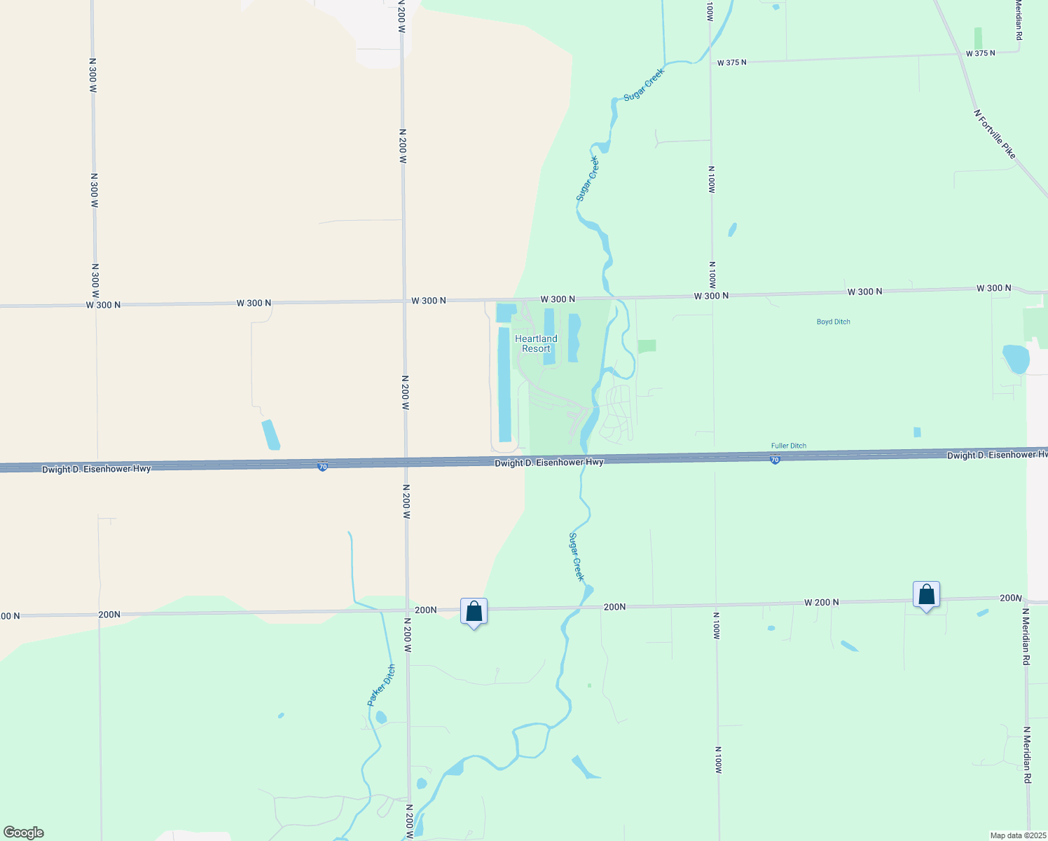 map of restaurants, bars, coffee shops, grocery stores, and more near 125 Fountain Lake Drive in Greenfield