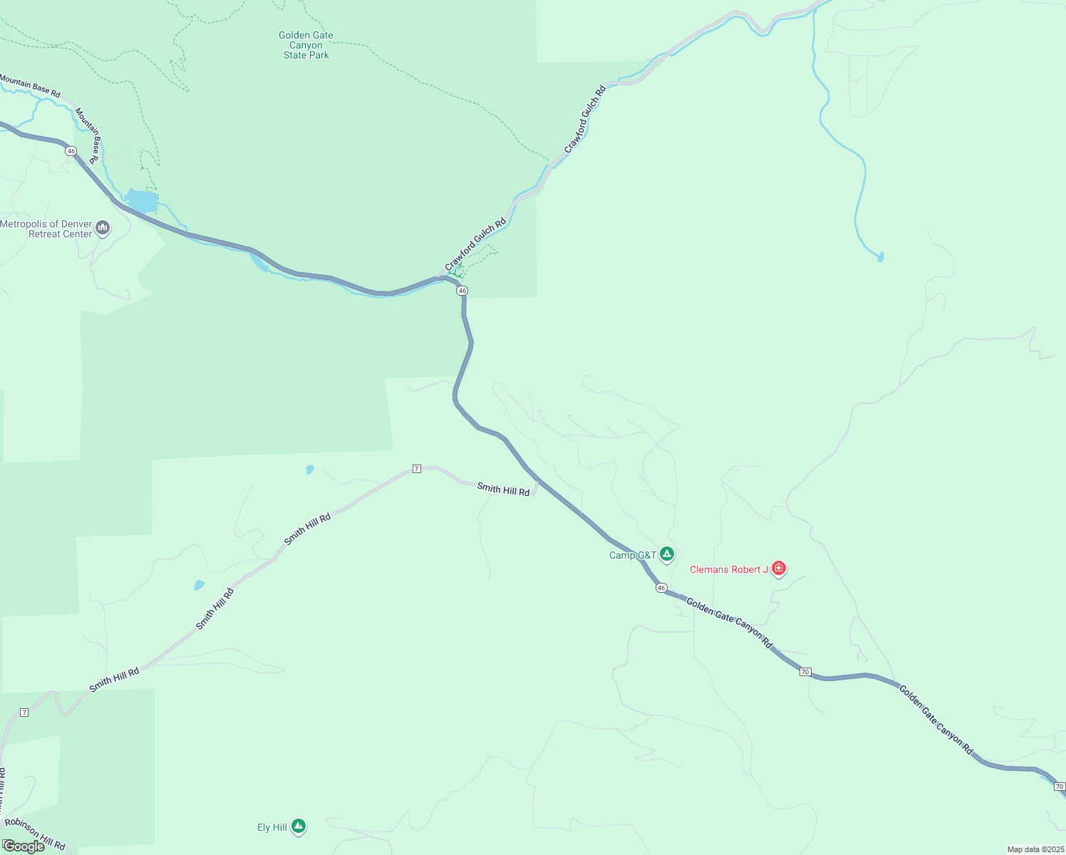 map of restaurants, bars, coffee shops, grocery stores, and more near 740 Golden Gate Drive in Golden