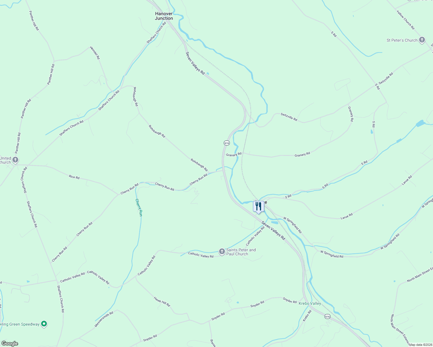 map of restaurants, bars, coffee shops, grocery stores, and more near 4018 Cherry Run Rd in Glen Rock