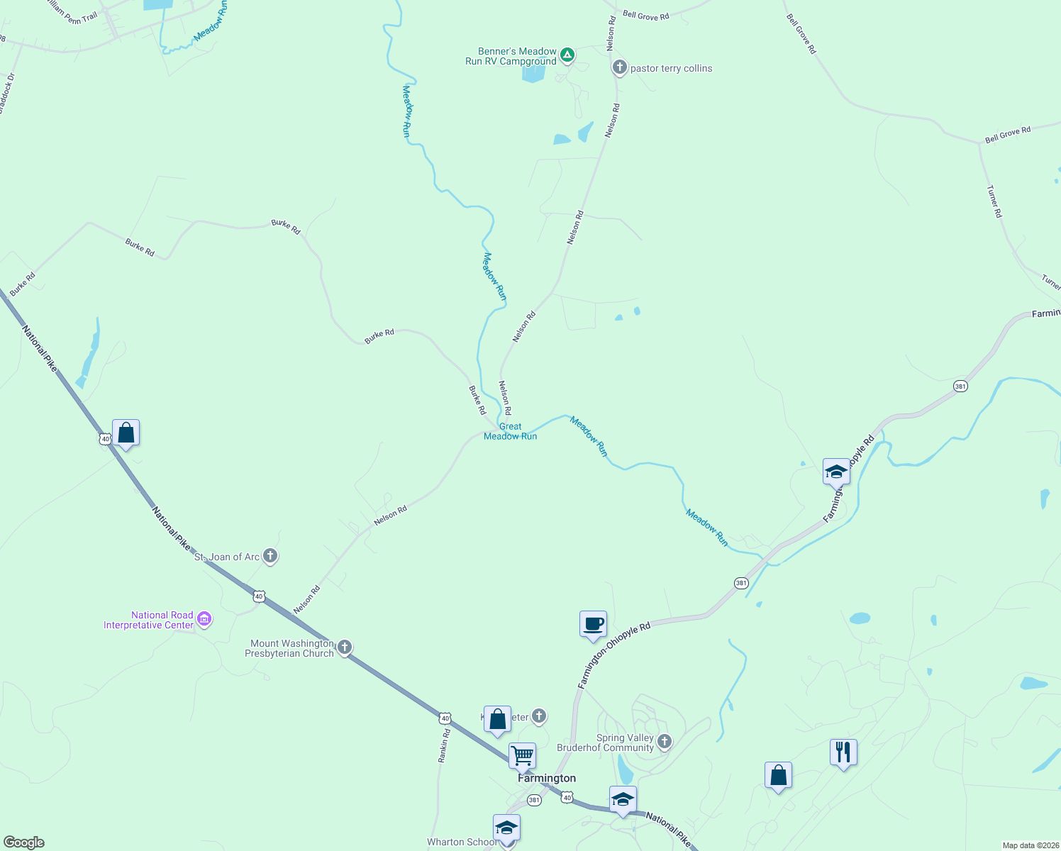 map of restaurants, bars, coffee shops, grocery stores, and more near 550 Nelson Road in Farmington