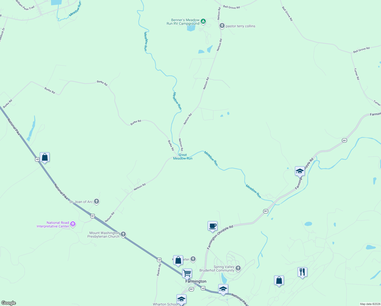 map of restaurants, bars, coffee shops, grocery stores, and more near 550 Nelson Road in Farmington