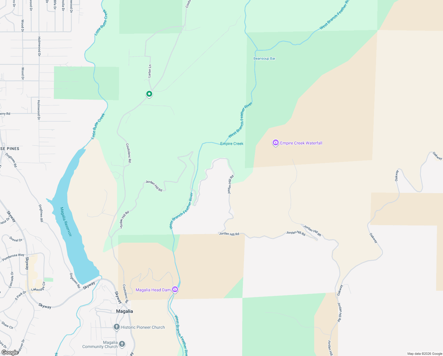 map of restaurants, bars, coffee shops, grocery stores, and more near in Concow