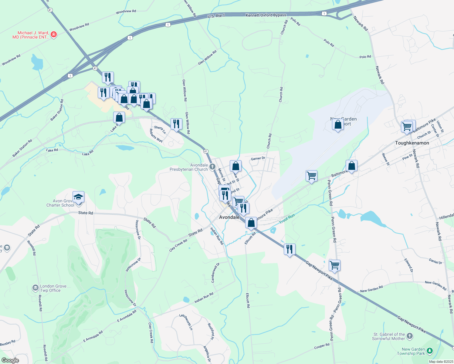 map of restaurants, bars, coffee shops, grocery stores, and more near 306 Chatham St in Avondale