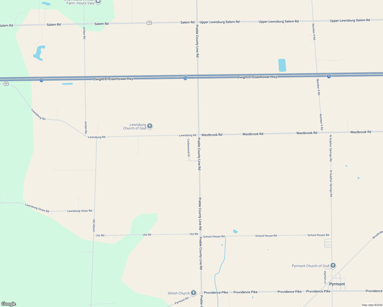 map of restaurants, bars, coffee shops, grocery stores, and more near 5706 Cedarwood Dr in Lewisburg
