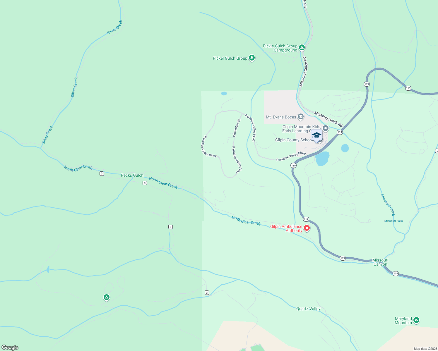 map of restaurants, bars, coffee shops, grocery stores, and more near 636 Paradise Valley Parkway in Black Hawk