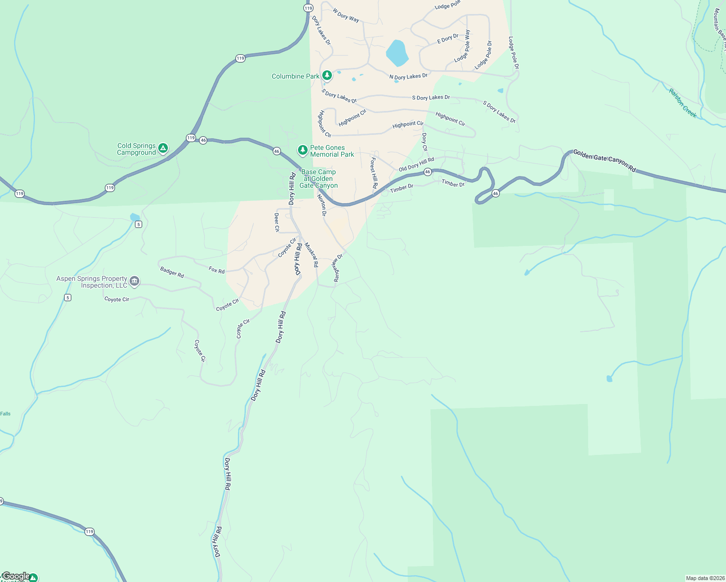 map of restaurants, bars, coffee shops, grocery stores, and more near 616 Chalet Dr in Black Hawk