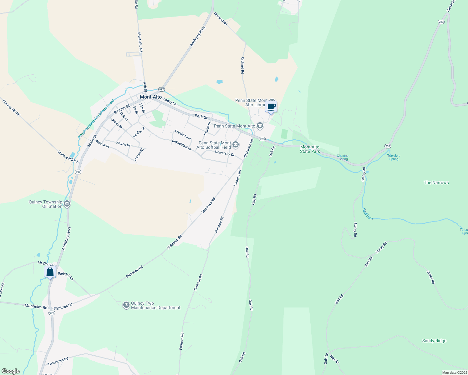 map of restaurants, bars, coffee shops, grocery stores, and more near 6400 Furnace Rd in Waynesboro