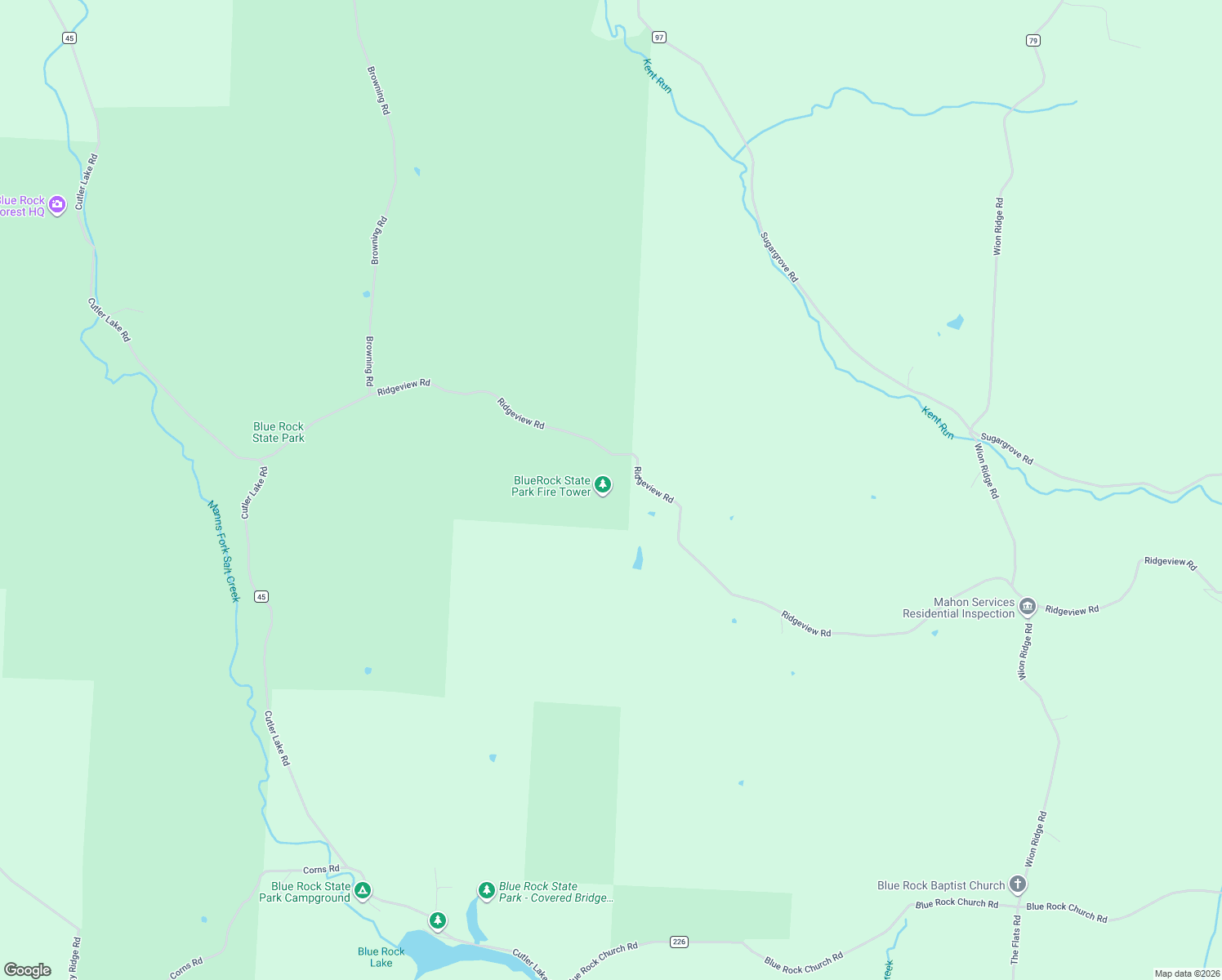 map of restaurants, bars, coffee shops, grocery stores, and more near 8627-8851 Ridgeview Road in Chandlersville