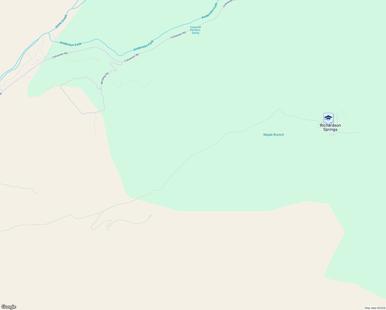 map of restaurants, bars, coffee shops, grocery stores, and more near 15344 Richardson Springs Road in Chico