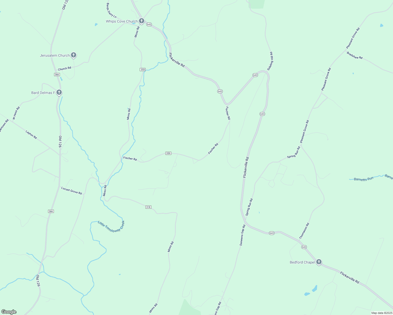 map of restaurants, bars, coffee shops, grocery stores, and more near 785 Fischer Road in Warfordsburg