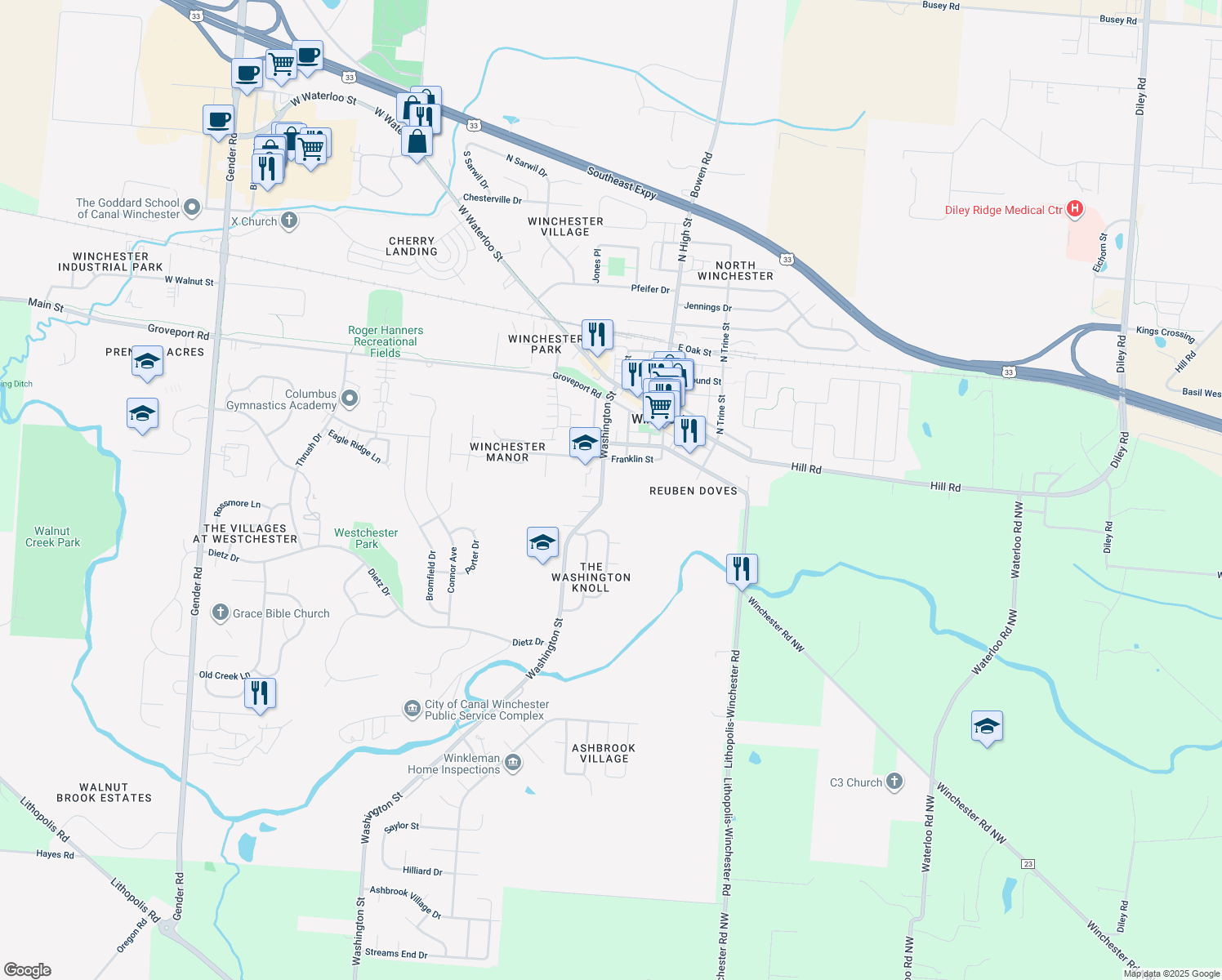 153 Washington Street, Canal Winchester OH Walk Score