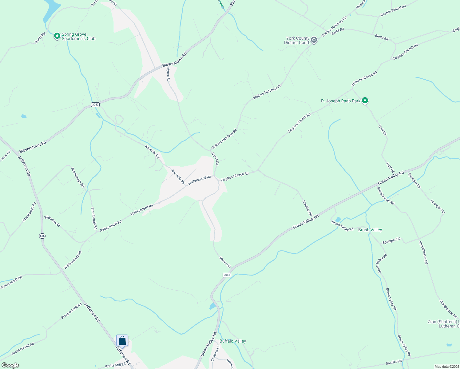 map of restaurants, bars, coffee shops, grocery stores, and more near 5036 Zeiglers Church Road in Spring Grove