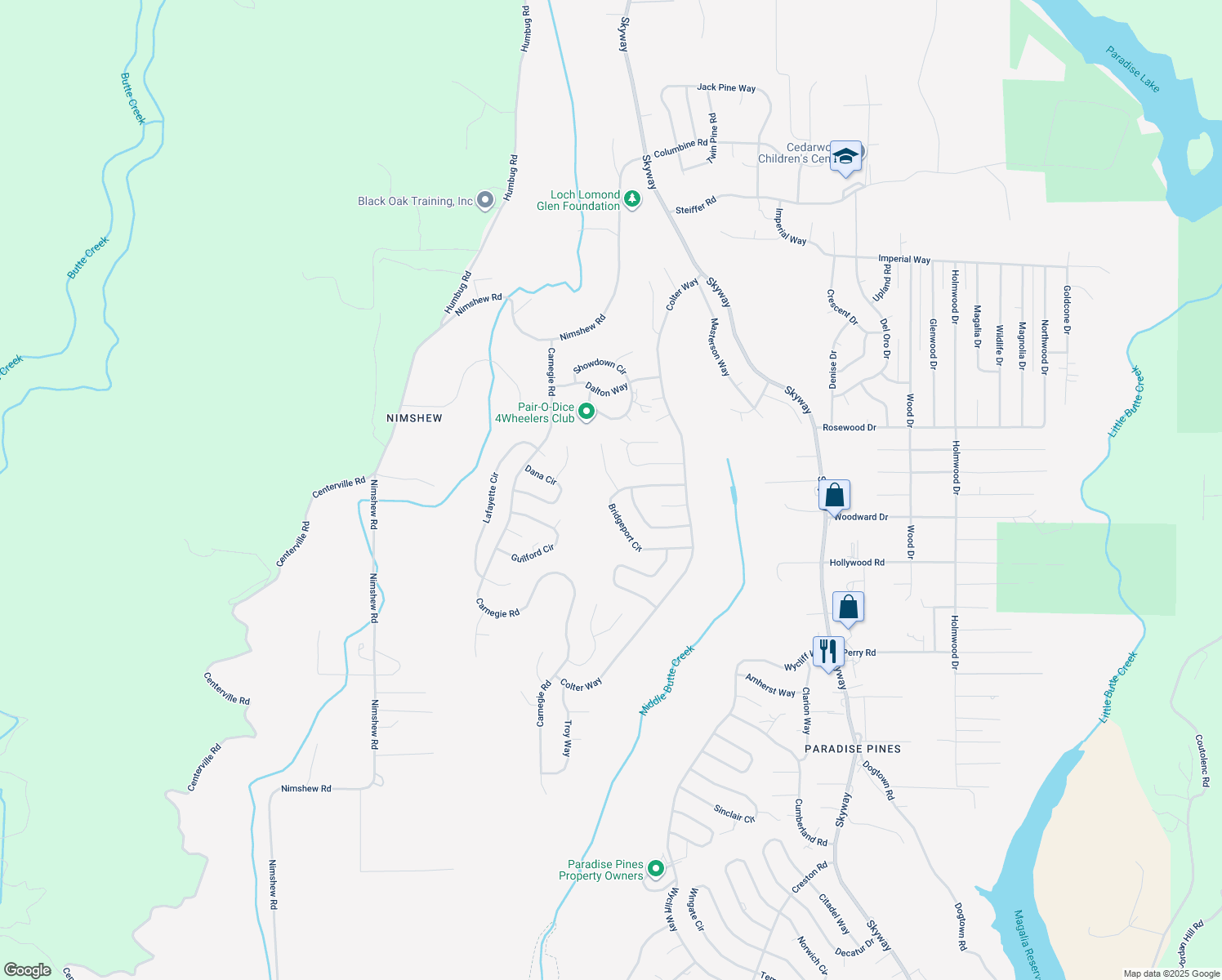 map of restaurants, bars, coffee shops, grocery stores, and more near 14693 Julliard Court in Magalia