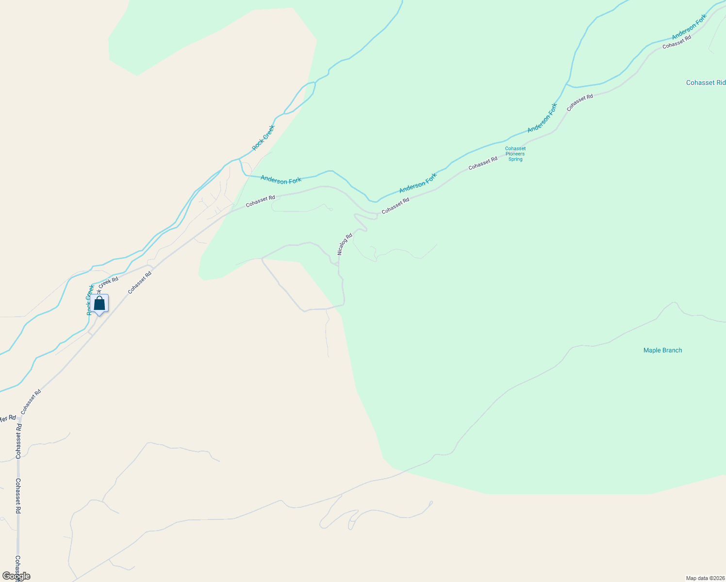 map of restaurants, bars, coffee shops, grocery stores, and more near 226 Nicalog Road in Chico