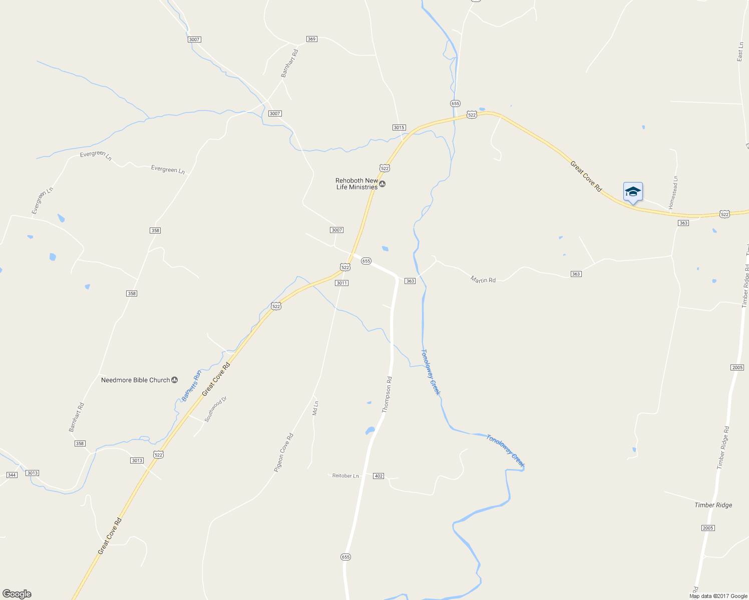 map of restaurants, bars, coffee shops, grocery stores, and more near 8705 Thompson Road in Needmore