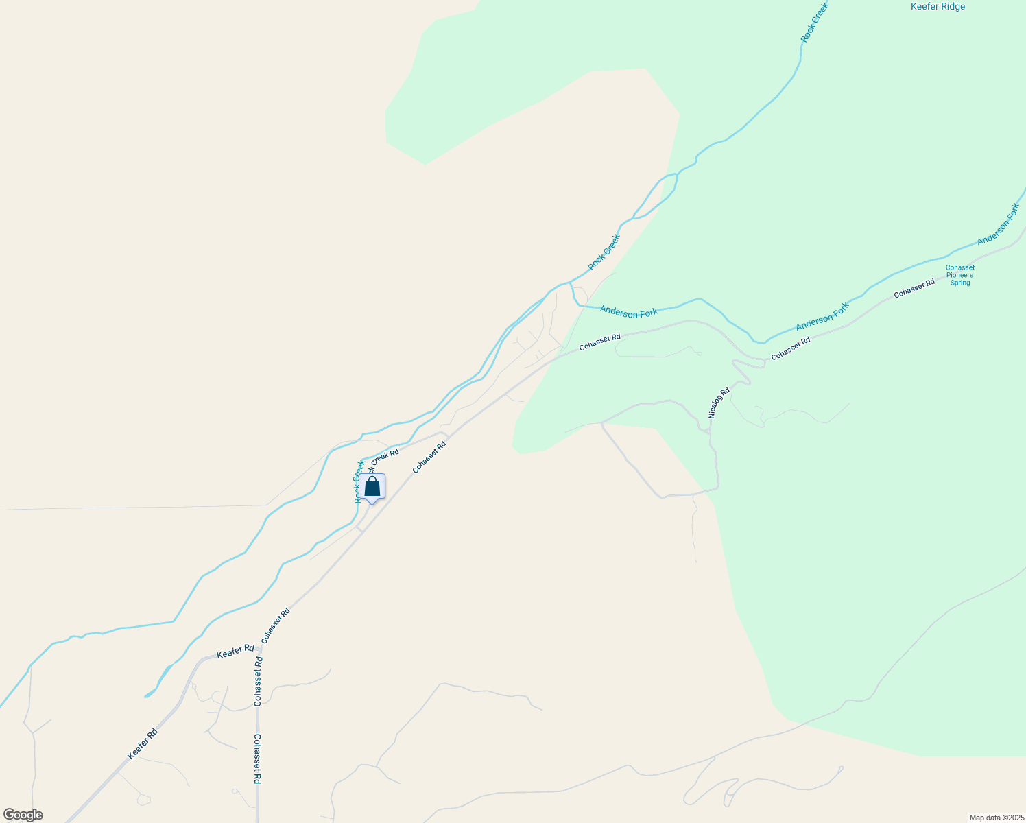 map of restaurants, bars, coffee shops, grocery stores, and more near 6550 Cohasset Road in Chico