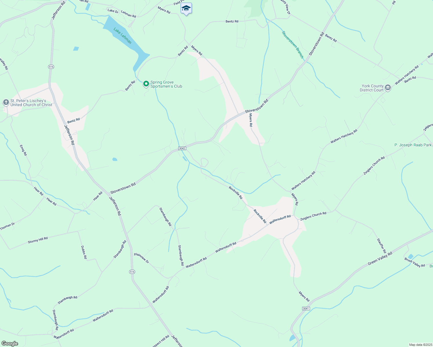 map of restaurants, bars, coffee shops, grocery stores, and more near 5044 Eichelberger Lane in Spring Grove