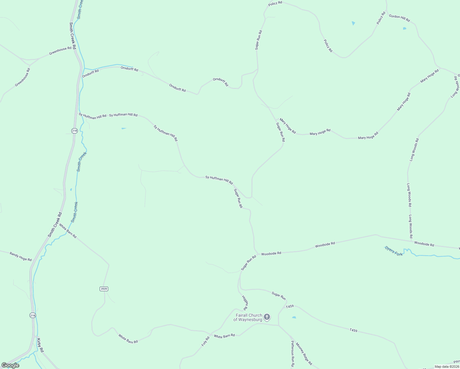 map of restaurants, bars, coffee shops, grocery stores, and more near 911 Sugar Run Road in Waynesburg