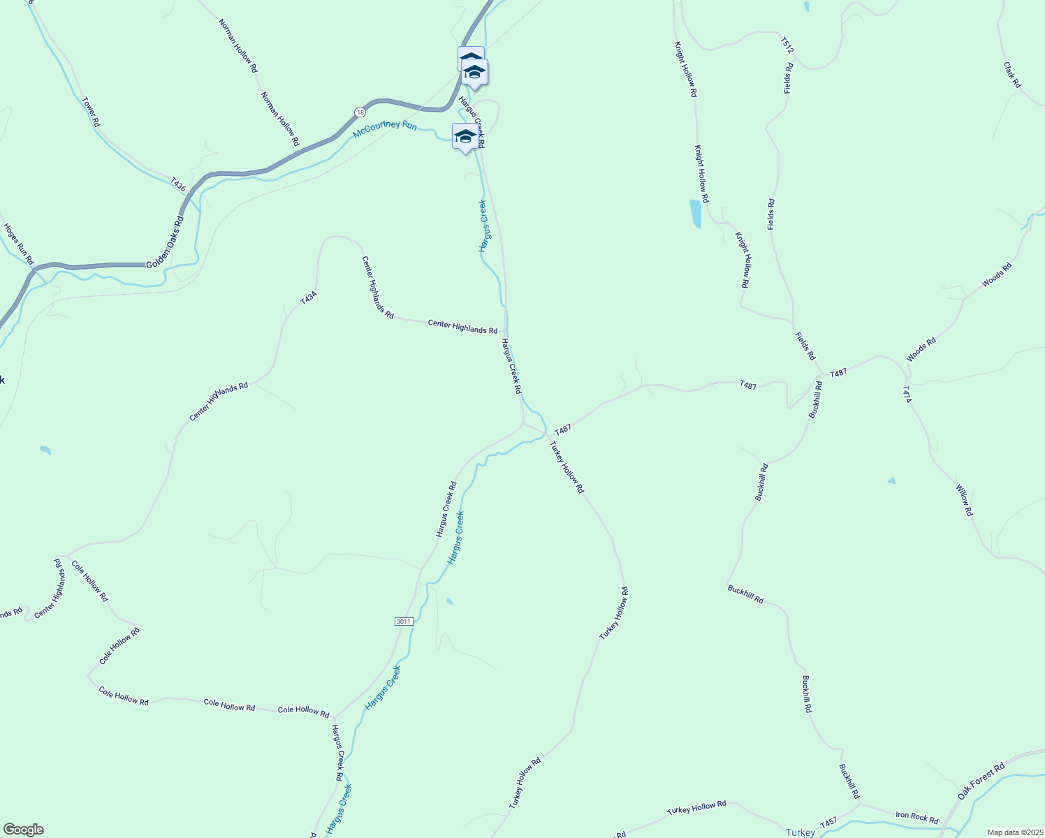 map of restaurants, bars, coffee shops, grocery stores, and more near 1352 Hargus Creek Road in Waynesburg