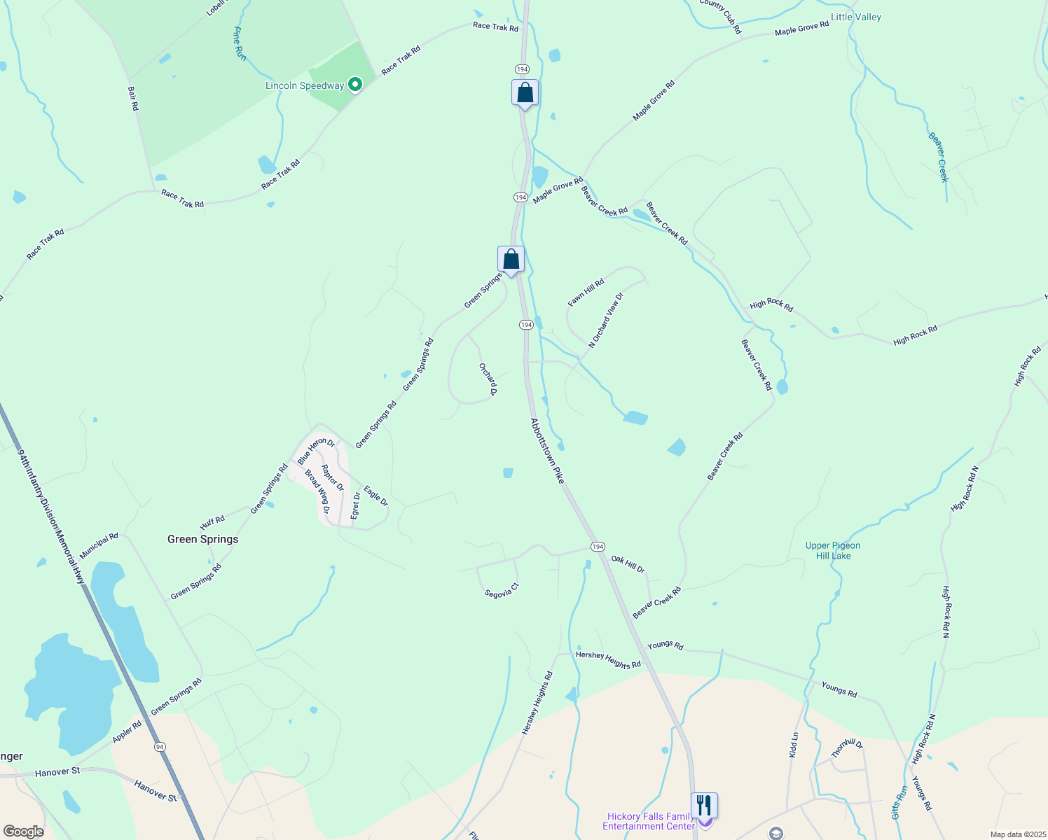 map of restaurants, bars, coffee shops, grocery stores, and more near 1271 Abbottstown Pike in Hanover