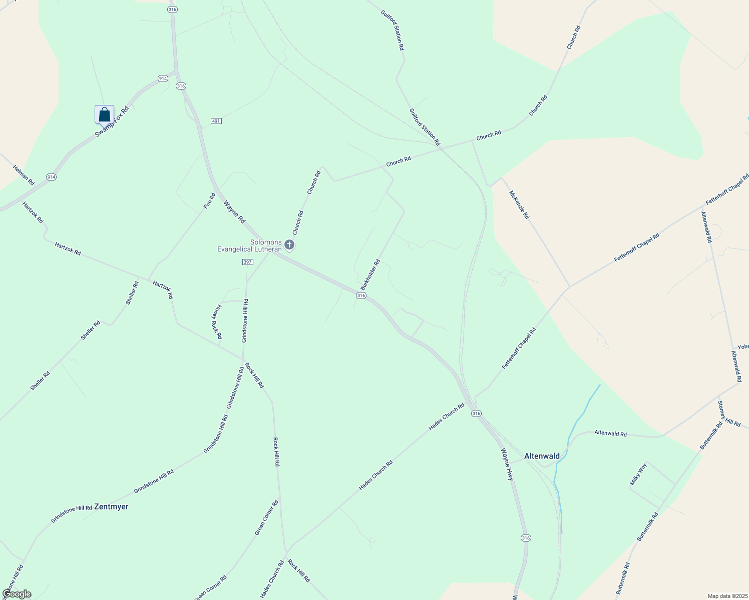 map of restaurants, bars, coffee shops, grocery stores, and more near 5272 Wayne Road in Chambersburg