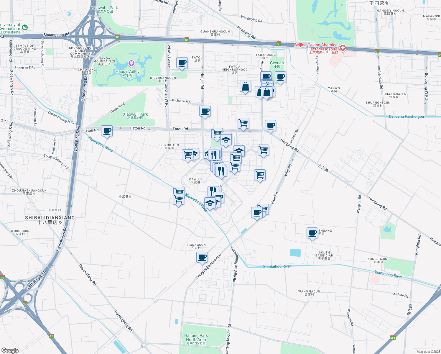 map of restaurants, bars, coffee shops, grocery stores, and more near in 