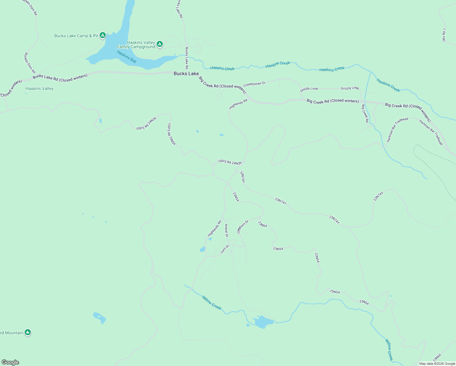 map of restaurants, bars, coffee shops, grocery stores, and more near Highlands Road in Meadow Valley