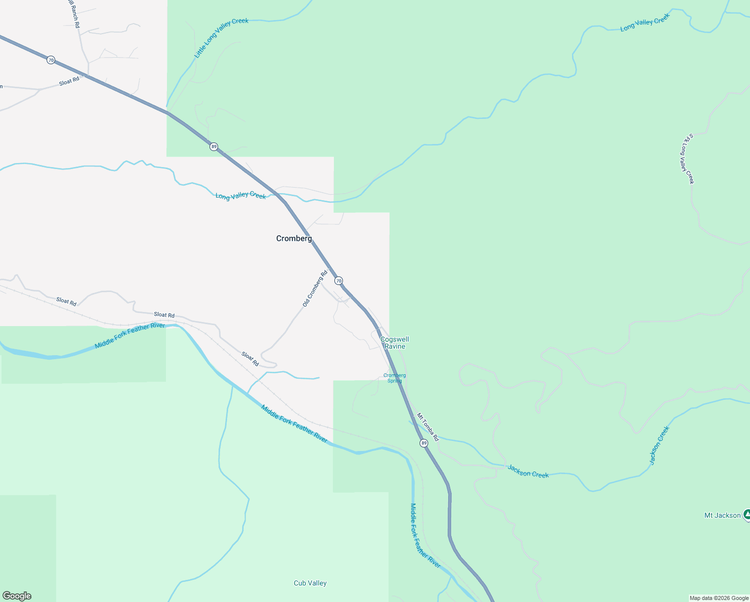 map of restaurants, bars, coffee shops, grocery stores, and more near 60217 California 70 in Cromberg
