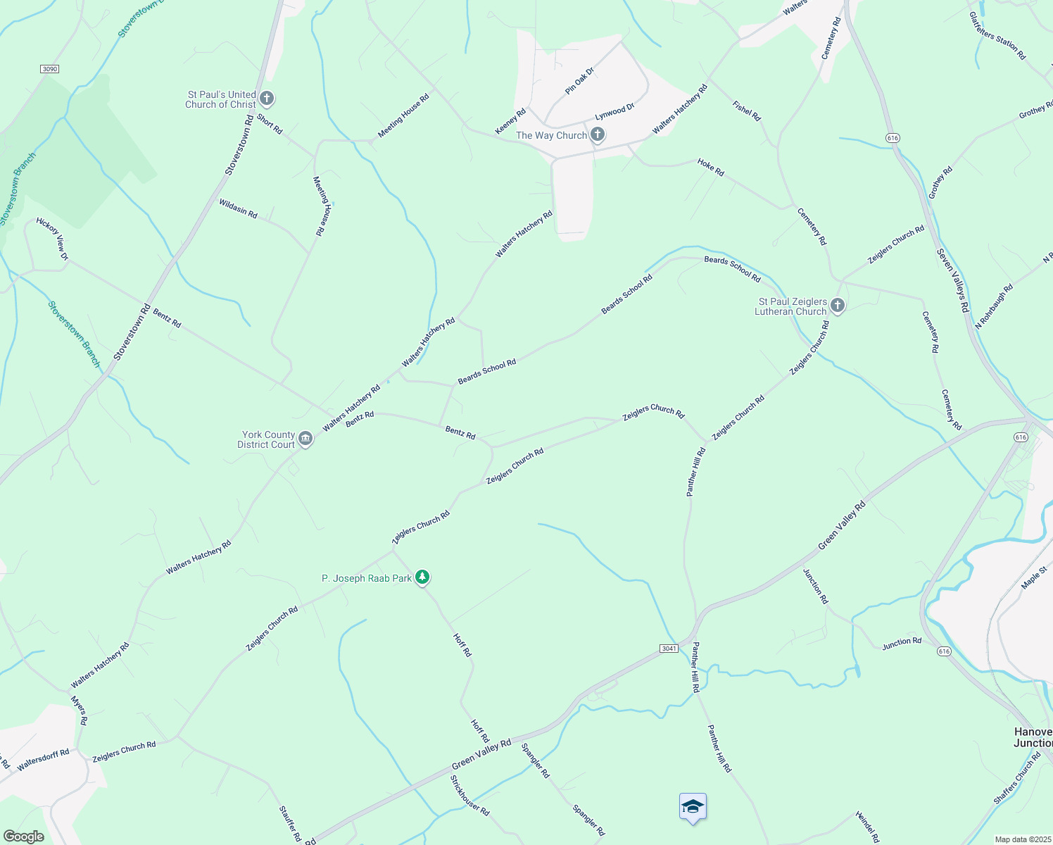 map of restaurants, bars, coffee shops, grocery stores, and more near 4545 Bentz Road in Spring Grove