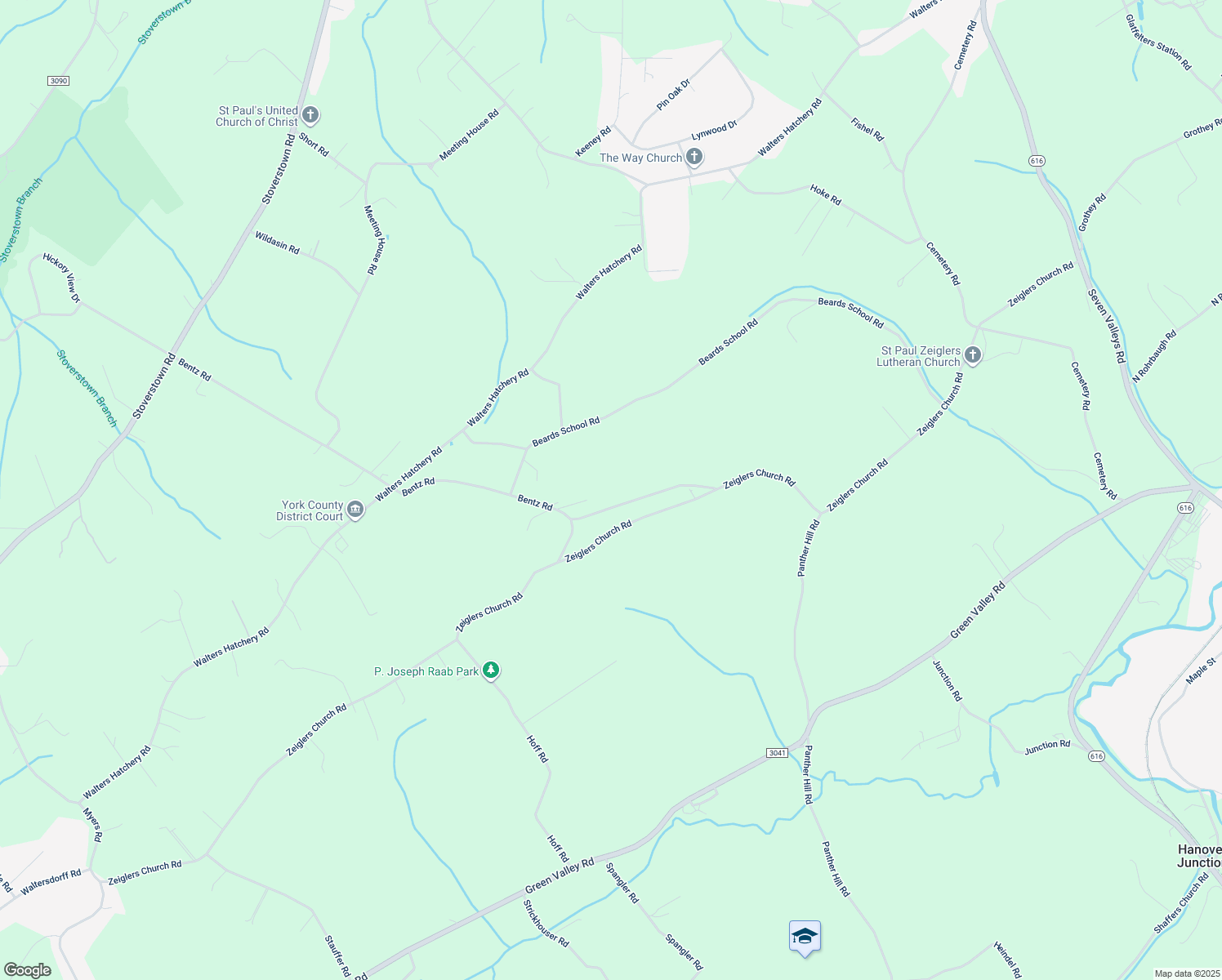 map of restaurants, bars, coffee shops, grocery stores, and more near 4545 Bentz Road in Spring Grove