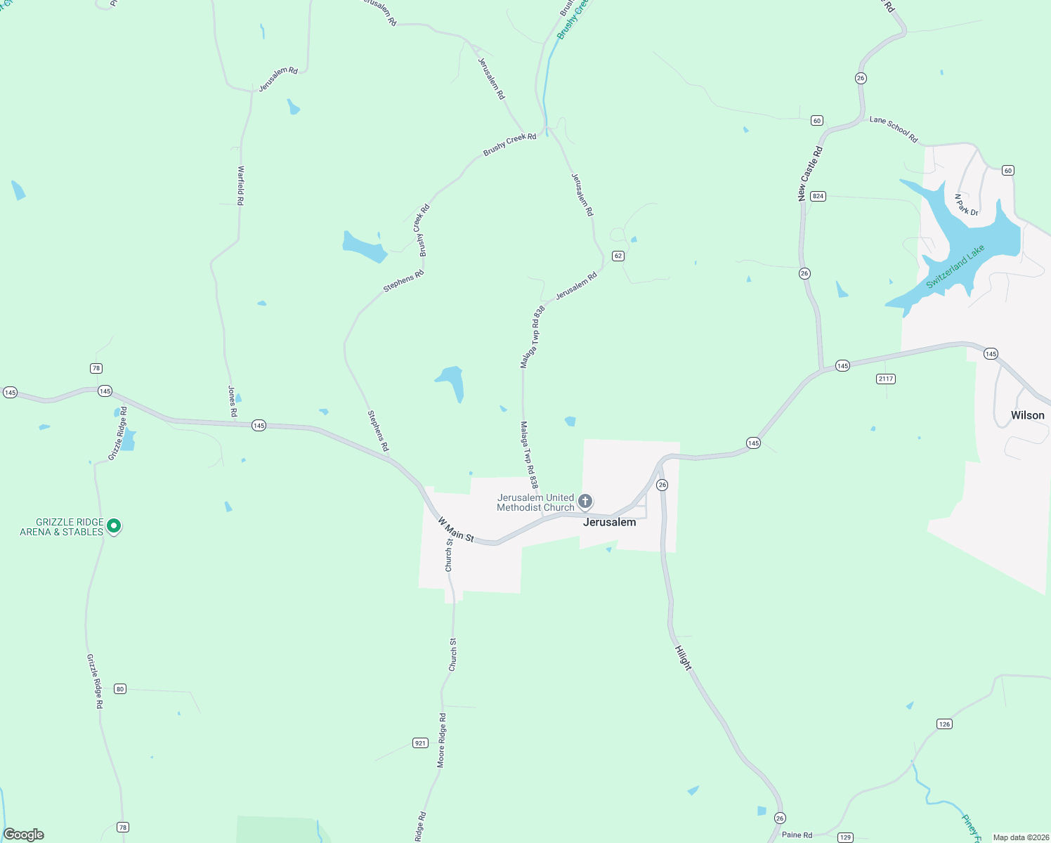 map of restaurants, bars, coffee shops, grocery stores, and more near 52564 Township Road 638 in Jerusalem