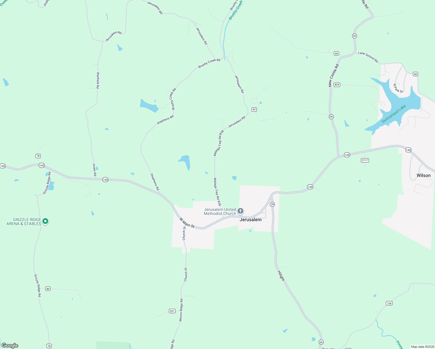 map of restaurants, bars, coffee shops, grocery stores, and more near 52564 Township Road 638 in Jerusalem