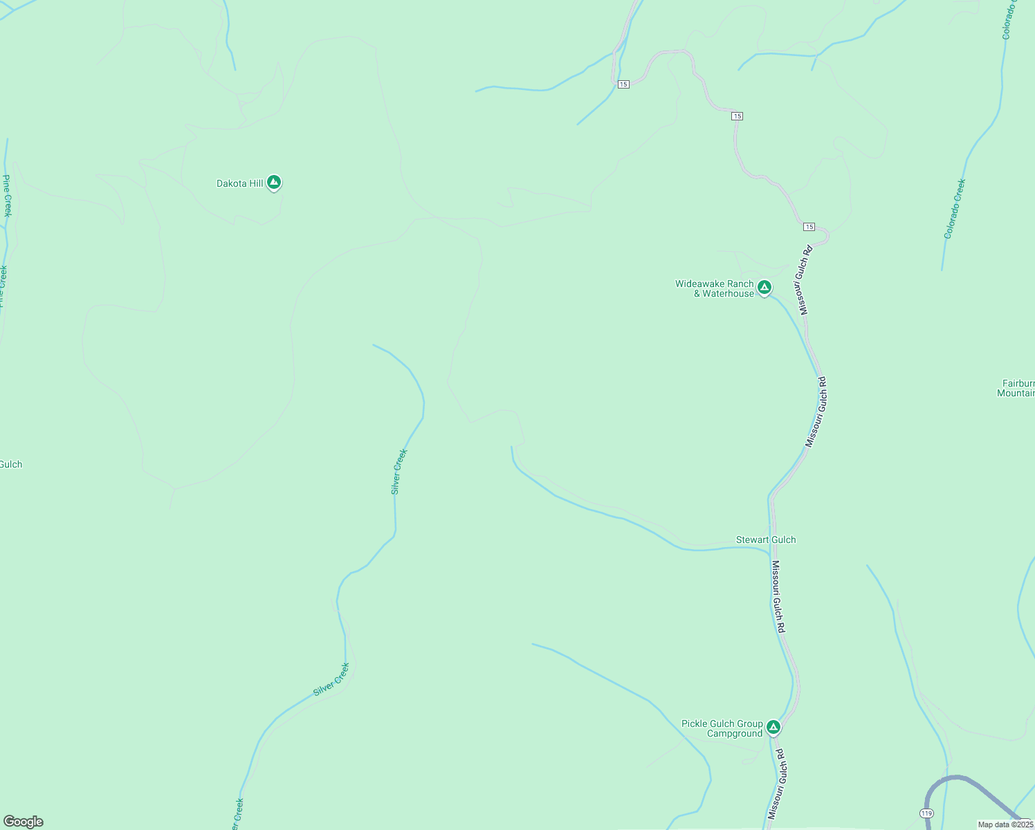 map of restaurants, bars, coffee shops, grocery stores, and more near Stewart Gulch Road in Gilpin County
