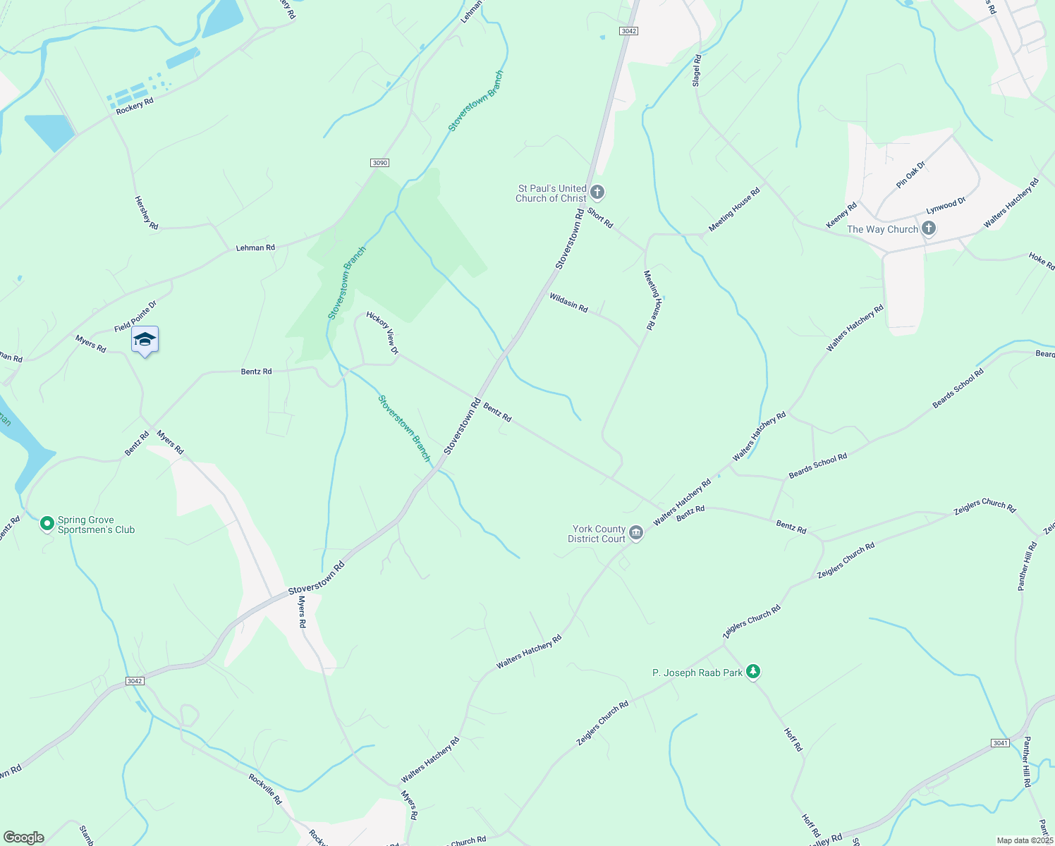 map of restaurants, bars, coffee shops, grocery stores, and more near 4877 Bentz Road in Spring Grove