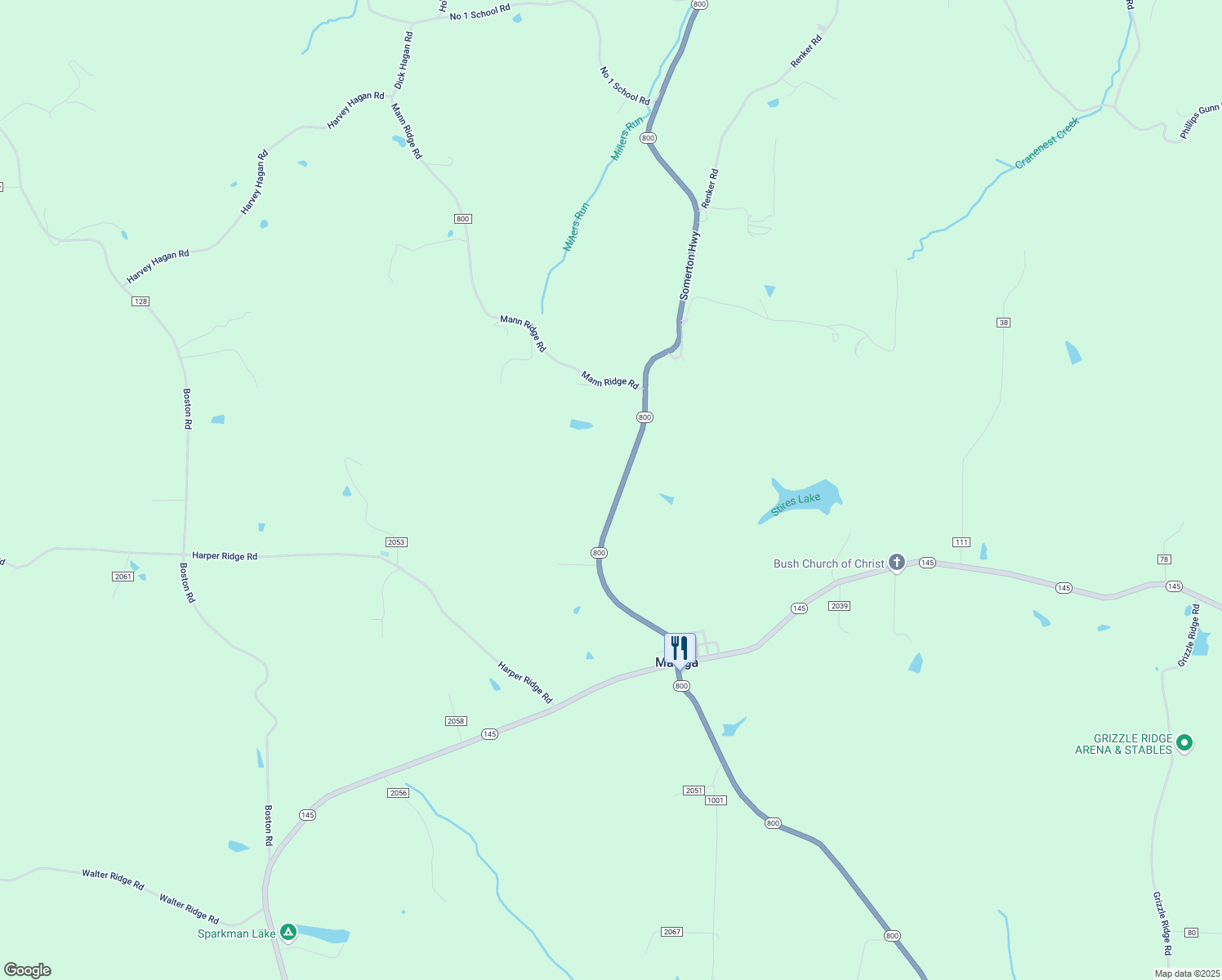 map of restaurants, bars, coffee shops, grocery stores, and more near 52729 Ohio 800 in Jerusalem