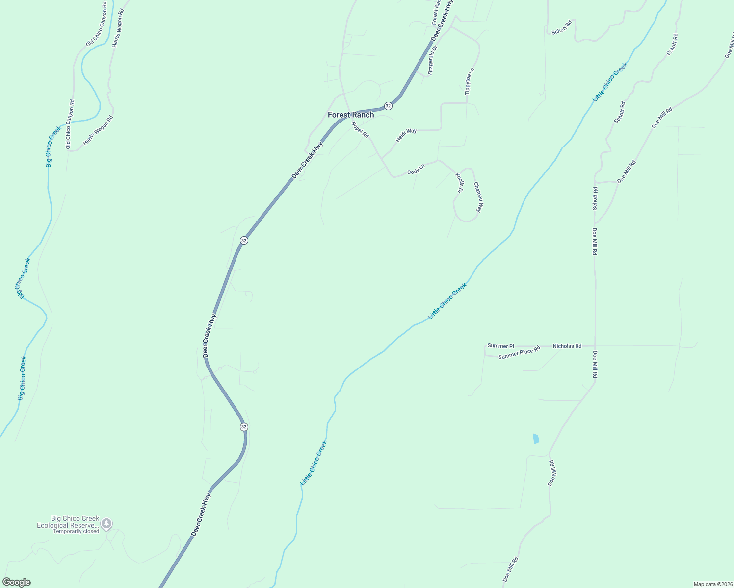map of restaurants, bars, coffee shops, grocery stores, and more near in Forest Ranch
