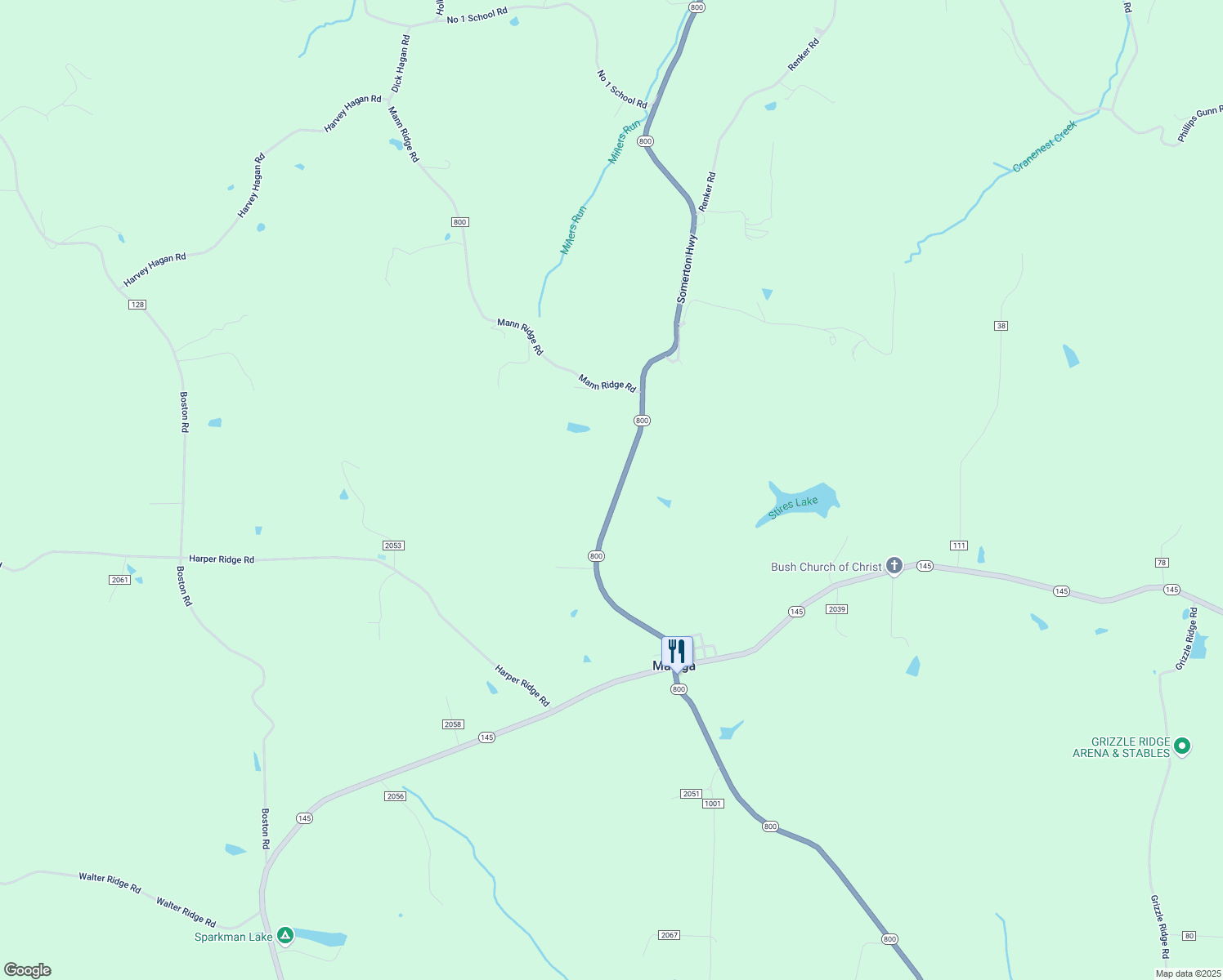 map of restaurants, bars, coffee shops, grocery stores, and more near 52729 Ohio 800 in Jerusalem