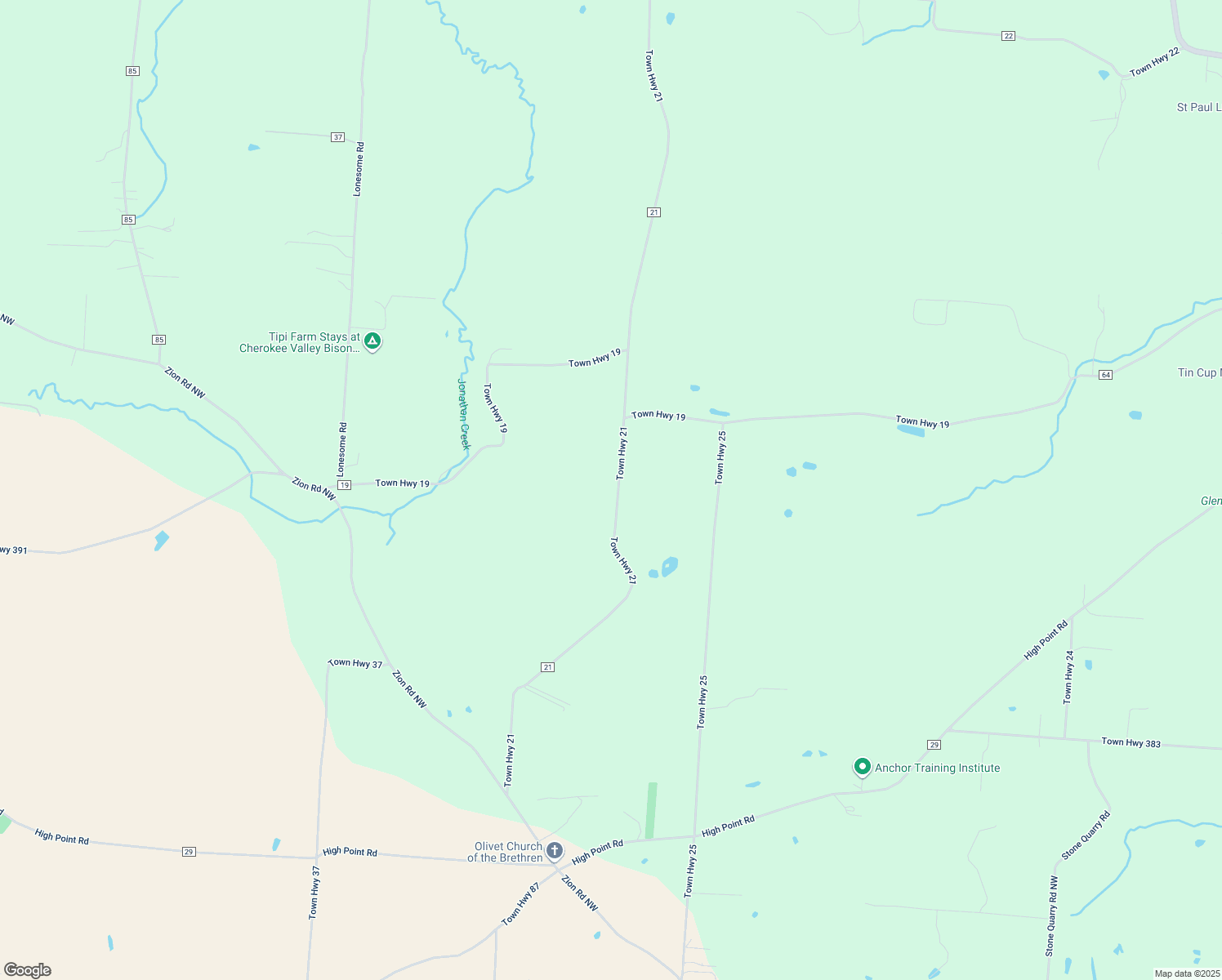 map of restaurants, bars, coffee shops, grocery stores, and more near 11895 Township Road 21 in Thornville