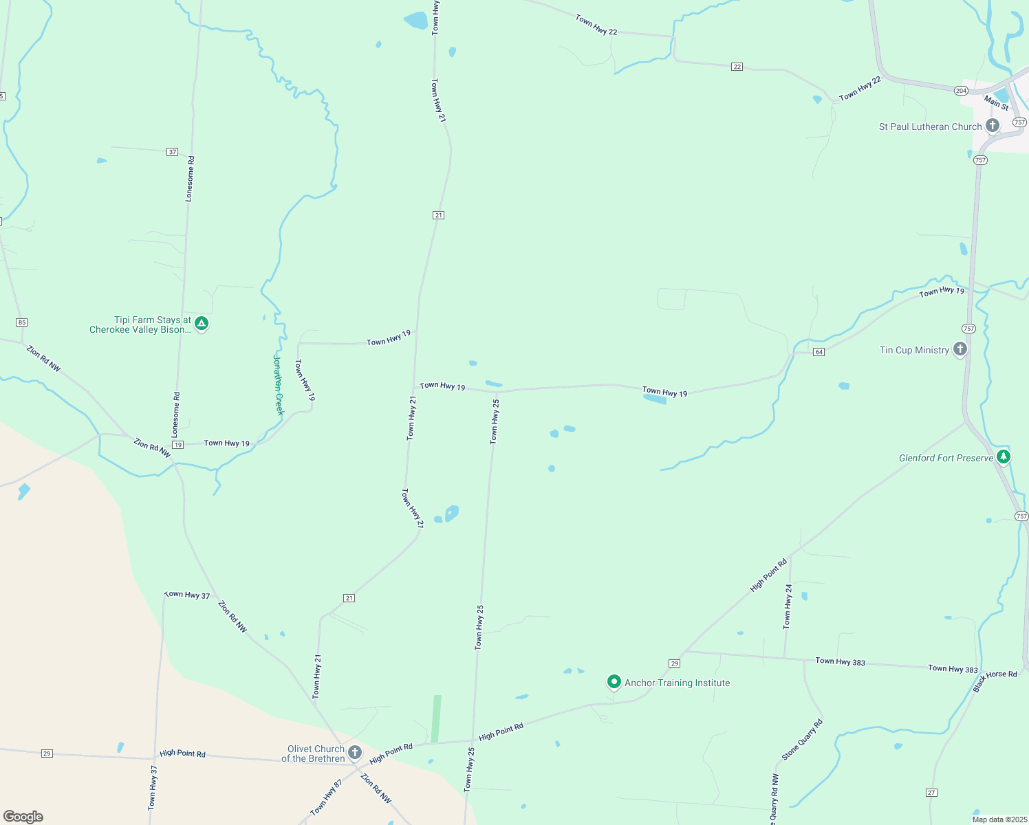 map of restaurants, bars, coffee shops, grocery stores, and more near 11860 Township Road 25 in Glenford