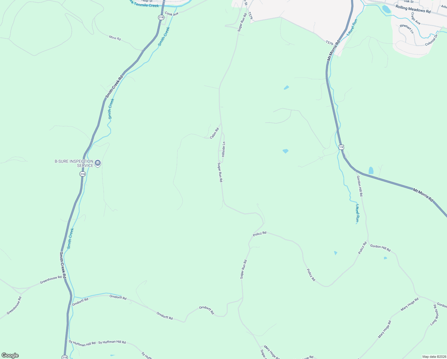 map of restaurants, bars, coffee shops, grocery stores, and more near 452 Sugar Run Road in Waynesburg