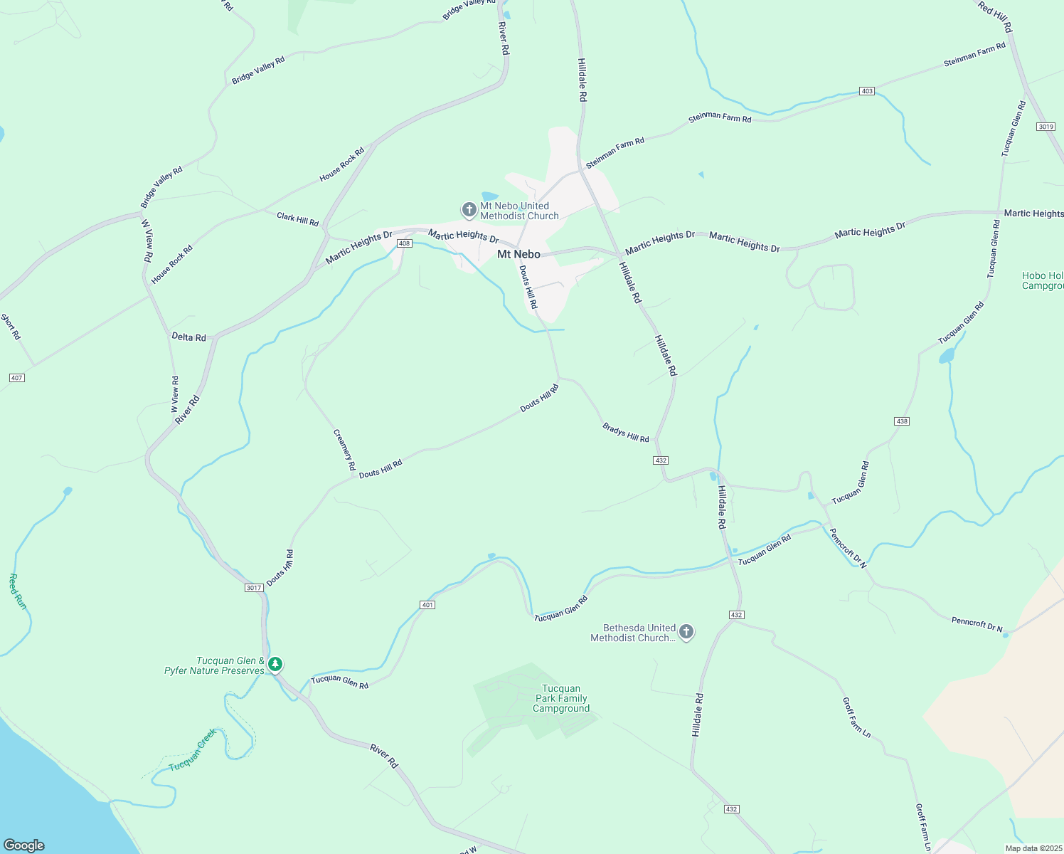 map of restaurants, bars, coffee shops, grocery stores, and more near 231 Douts Hill Road in Holtwood
