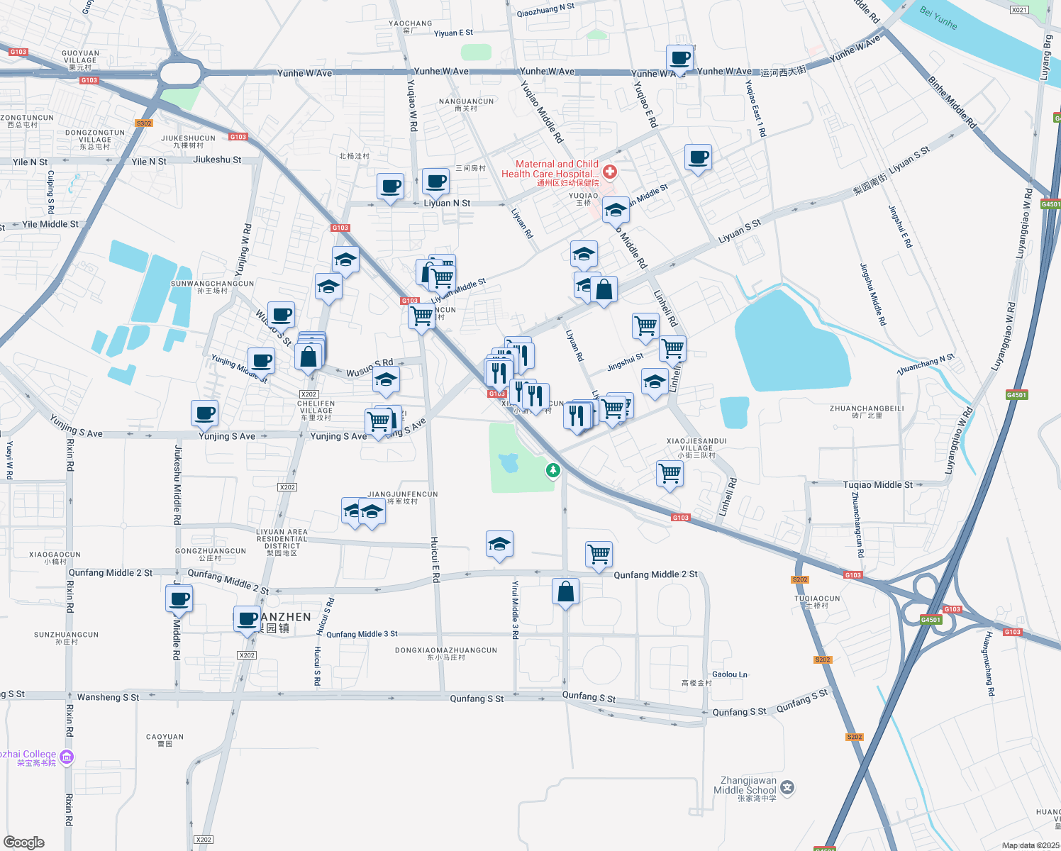 map of restaurants, bars, coffee shops, grocery stores, and more near in 