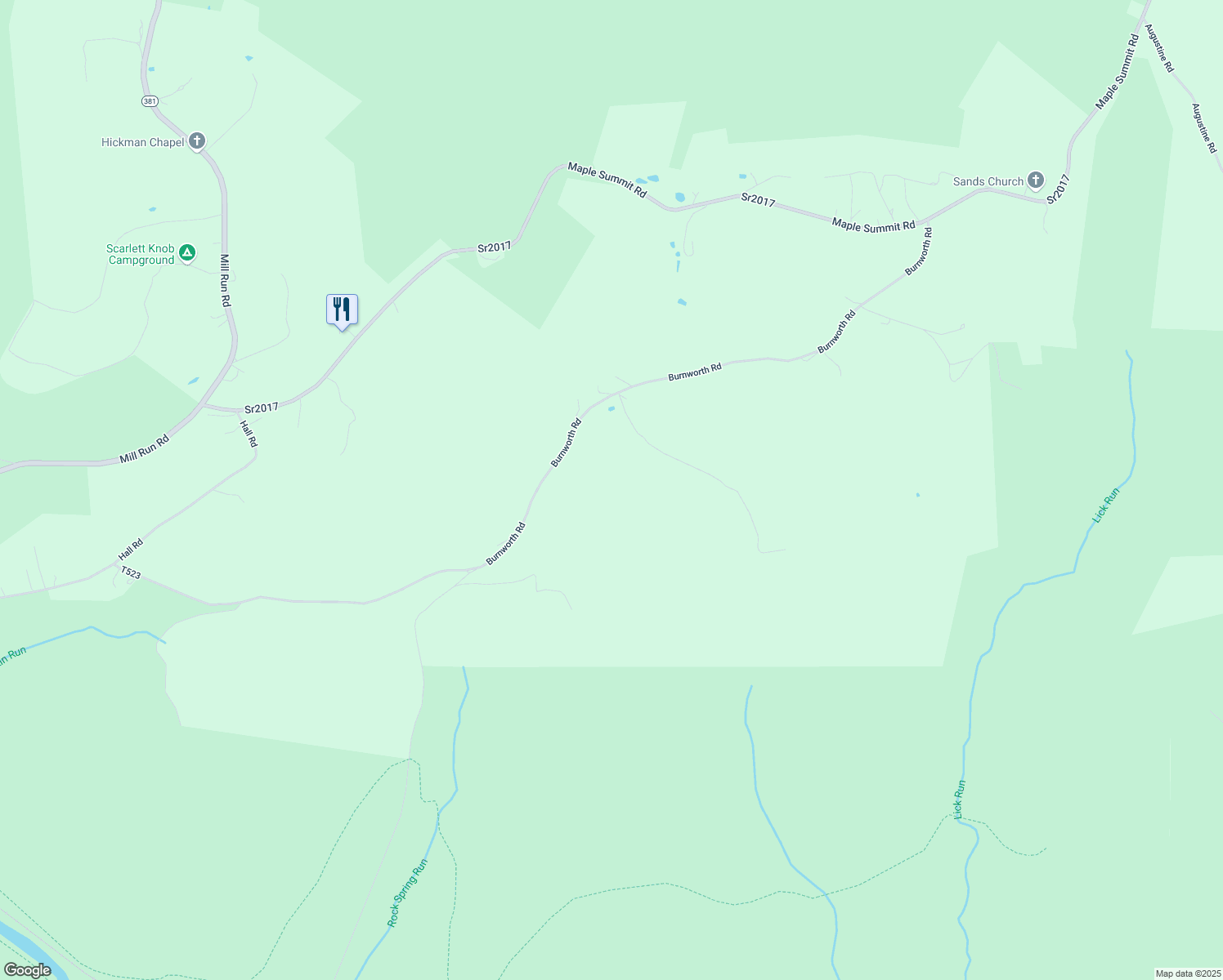 map of restaurants, bars, coffee shops, grocery stores, and more near 396 Burnworth Road in Mill Run
