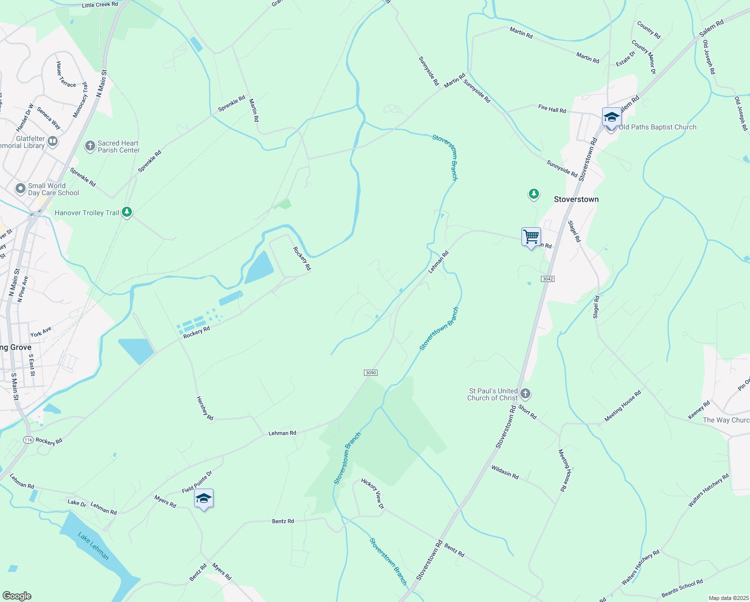 map of restaurants, bars, coffee shops, grocery stores, and more near 1953 Cedar Drive in Spring Grove