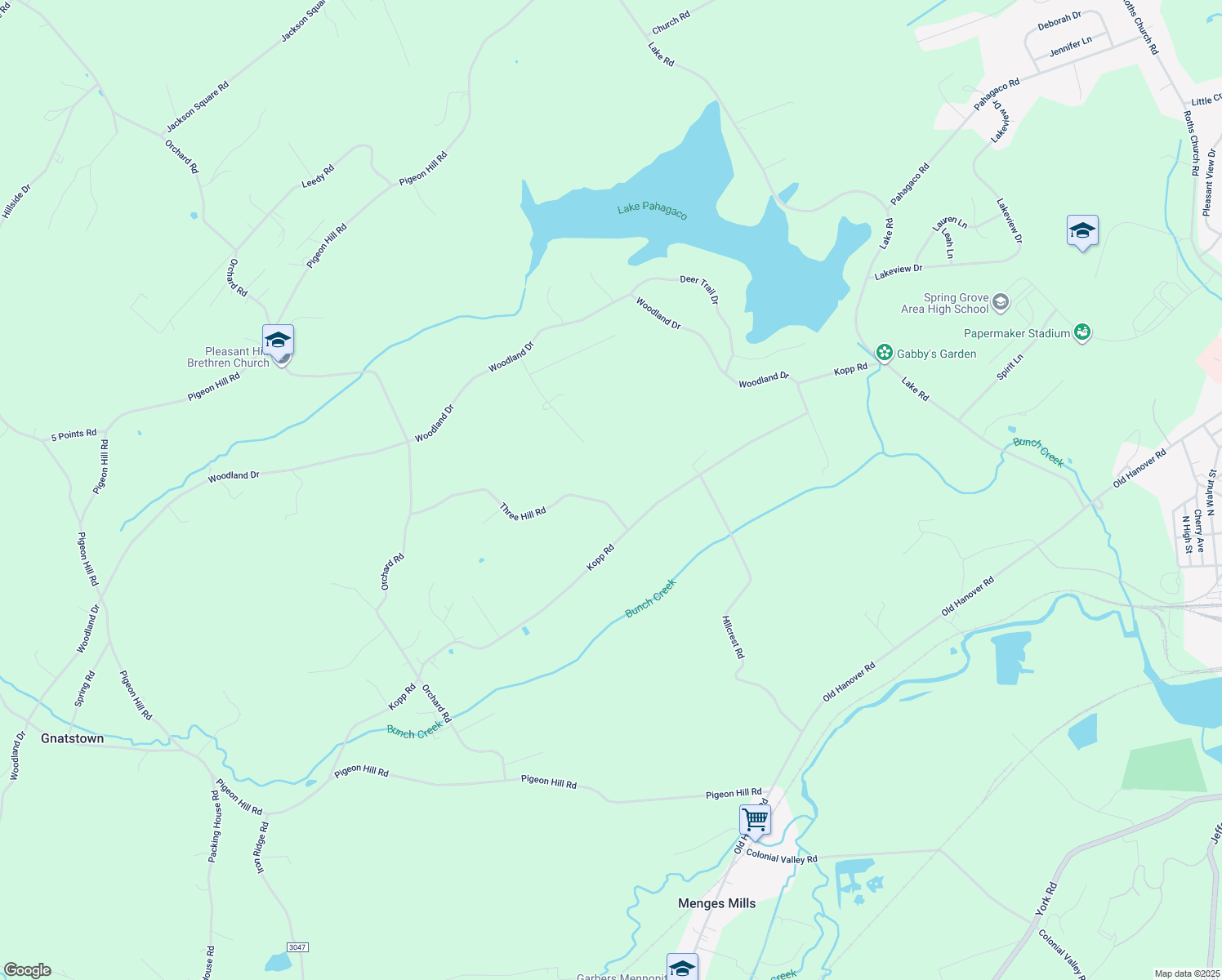 map of restaurants, bars, coffee shops, grocery stores, and more near 154 Three Hill Road in Spring Grove