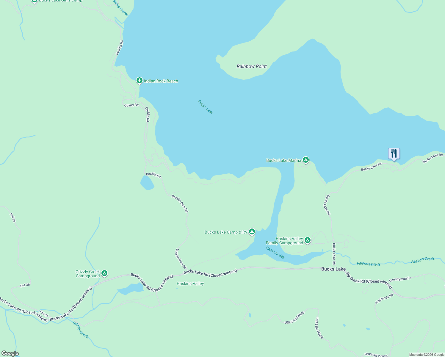 map of restaurants, bars, coffee shops, grocery stores, and more near 56-954 Mile High Road in Meadow Valley