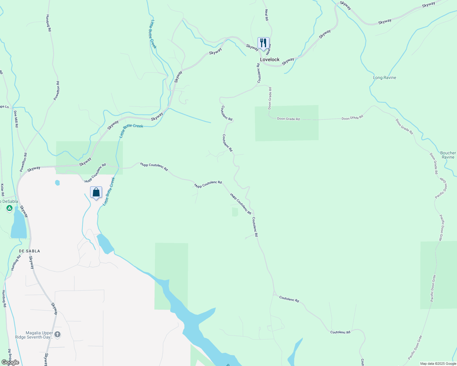 map of restaurants, bars, coffee shops, grocery stores, and more near 6715 Hupp Coutolenc Road in Magalia