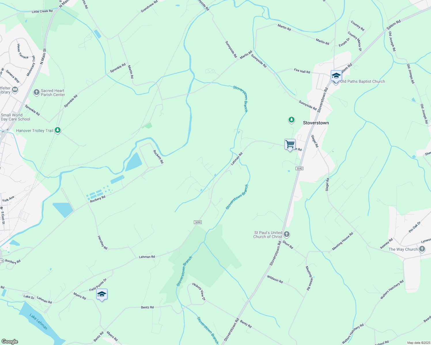 map of restaurants, bars, coffee shops, grocery stores, and more near 2941 Cedar Hill Road in Spring Grove