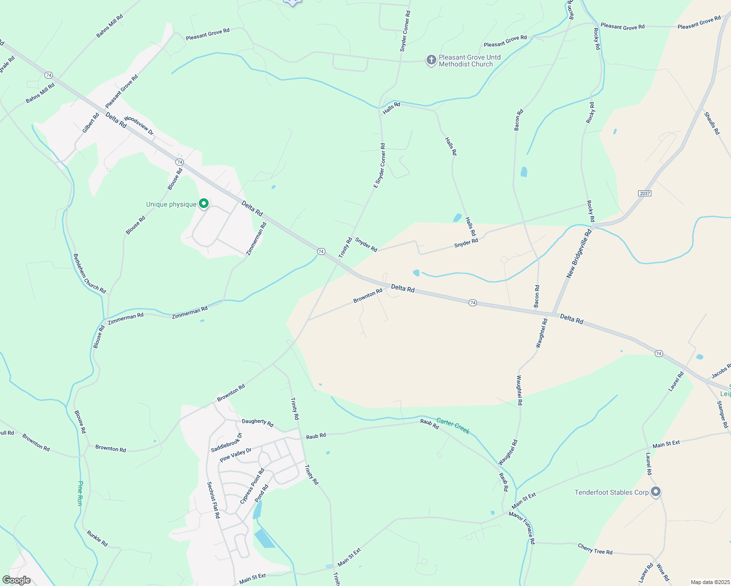 map of restaurants, bars, coffee shops, grocery stores, and more near 4040 Brownton Road in Felton